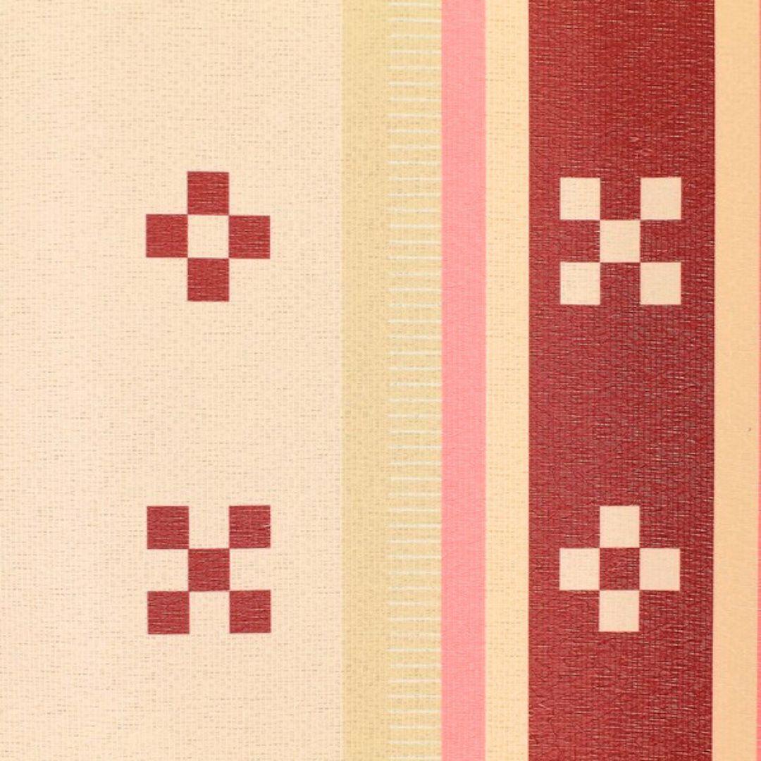 Noren Traditional Five & Four Square Red Kasuri Pattern Doorway Curtain