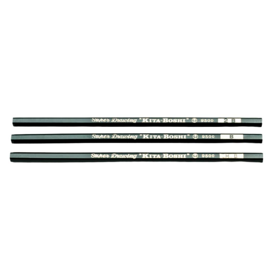 Kitaboshi Tokyo Pencil 2B 9500 For Drawing & Dark Shading 12 pieces