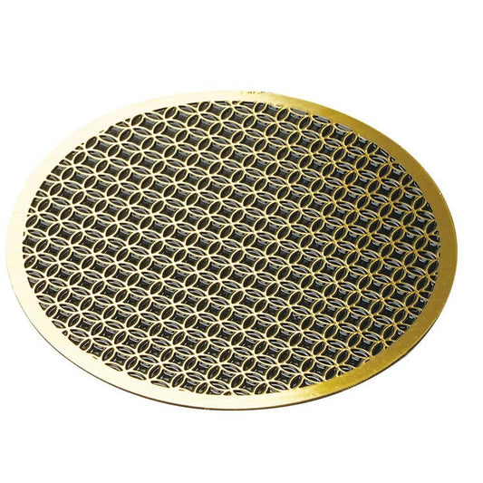 Luxury Brass Coaster Japanese Design Shippo Circles Pattern φ8.6cm